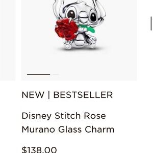 Pandora Stitch Rose Charm New